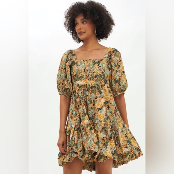 Oliphant Bubble Hem Dress in Apricot EUC size M - Picture 2 of 12